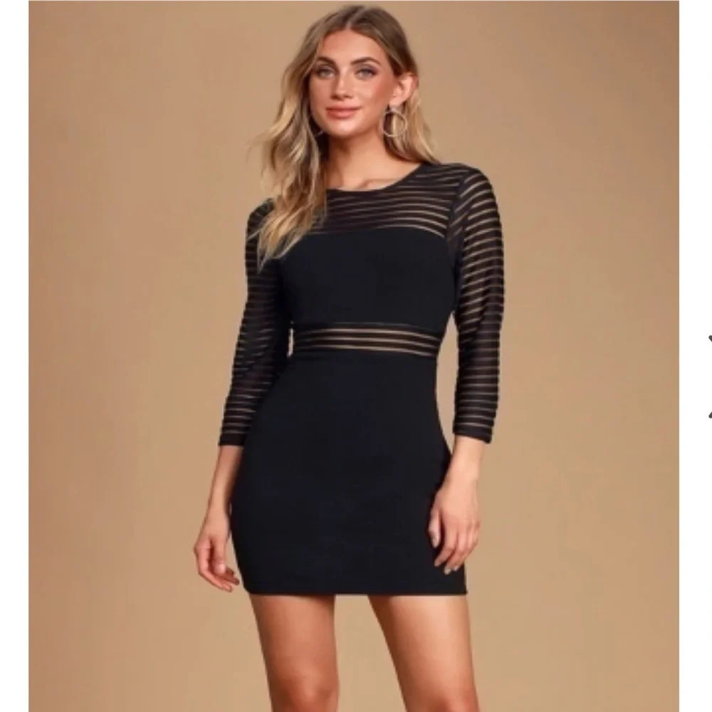 LULUS Little Black Dress Perfect Mesh Cocktail Dress in Black - Picture 3 of 9
